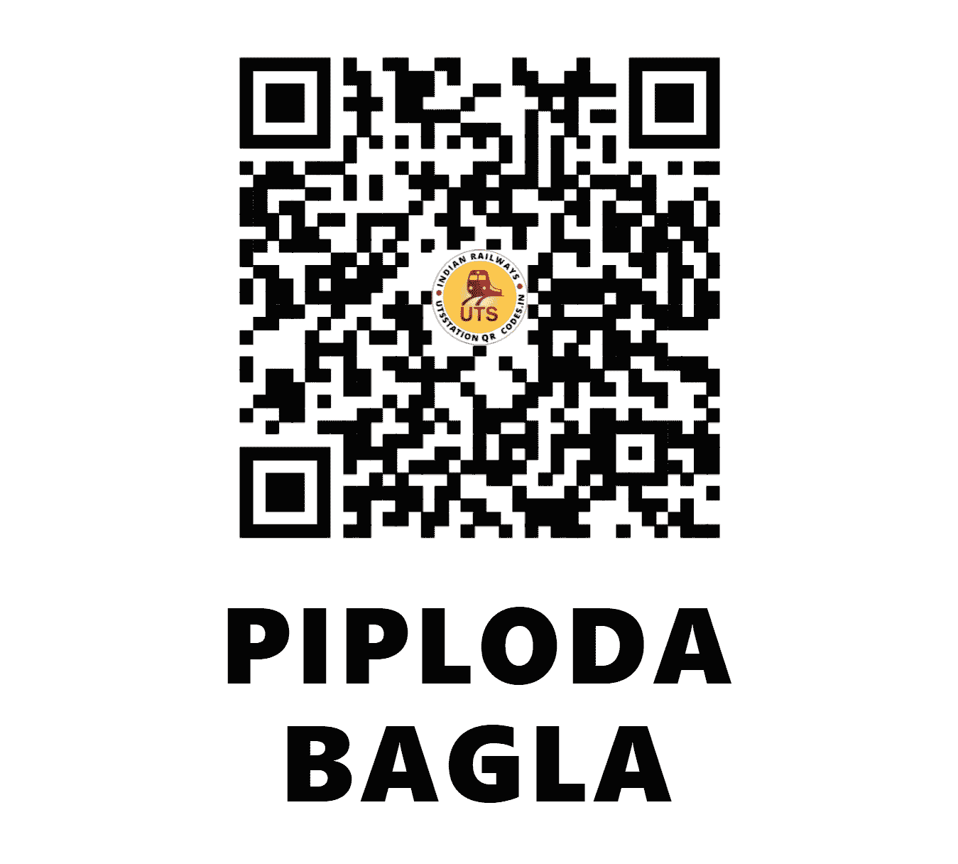 UTS QR Code for PIPLODA BAGLA - PPG - WR (MADHYA PRADESH)